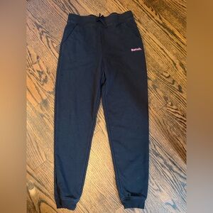 Bench Kids Black Sweatpants with Pink Logo
